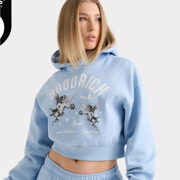 Hoodrich Tops - Hoodrich Women's Blue‎ Graphic Hoodie Size Medium NWT